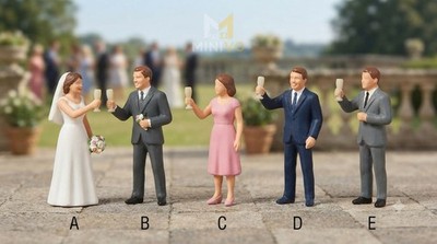 Groom and Best Man Sharing Celebration Toast Miniature Figures 1:87 1:64 Diorama