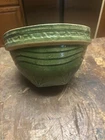 VINTAGE MCCOY POTTERY MIXING BOWL GREEN SUNBURST 8 1/2” VERY NICE