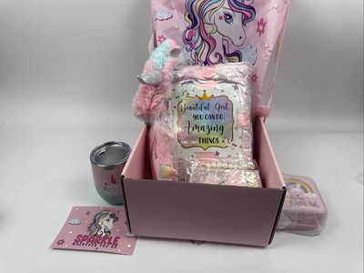 Unicorn Gift Set Box for Girls - Pink Glitter Unicorn Box
