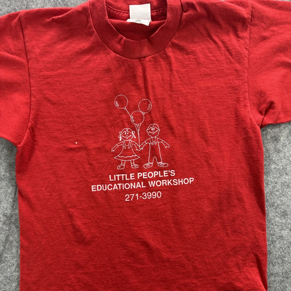Vintage Little People Educational Workshop Shirt Youth Large 90s Fruit Loom USA - Image 2 of 4