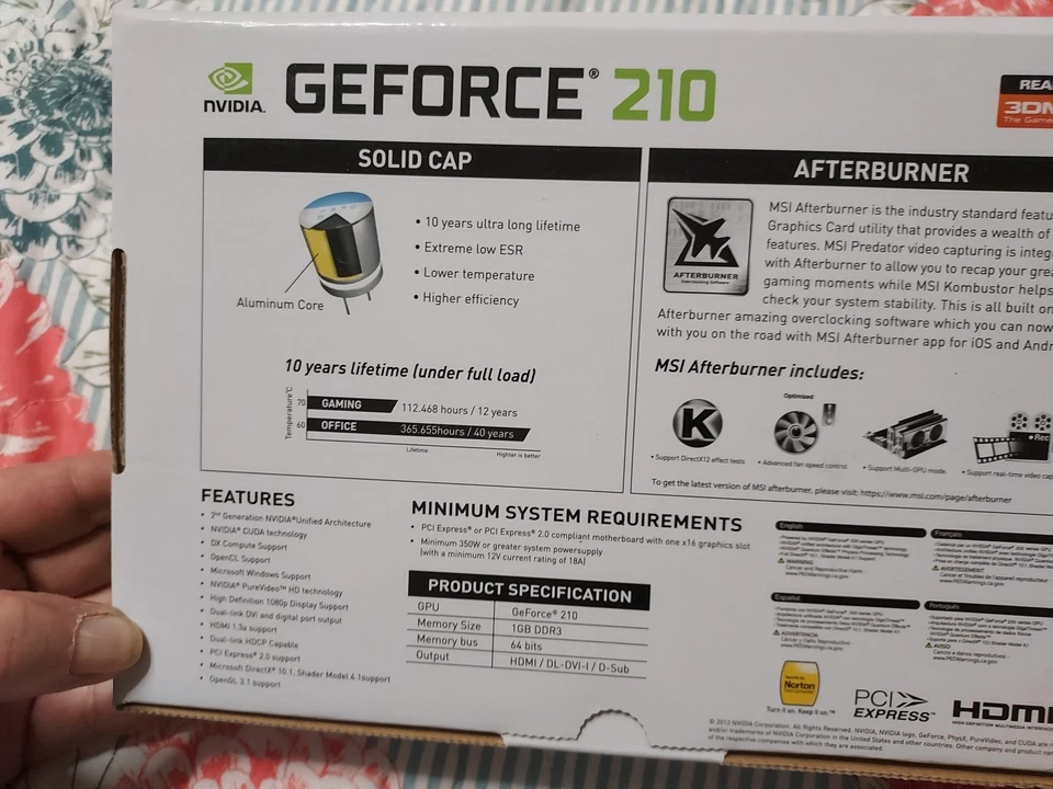 Nvidia Geforce 210 pci-2 Graphic Card - Image 4 of 4