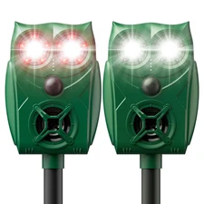 Solar-Powered Ultrasonic Animal Repellent with Motion Sensor, Waterproof Deer...