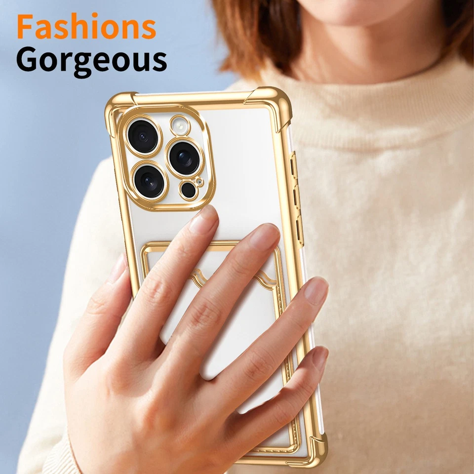 For iPhone 17 Air 17 16 Pro Max 15 14 13 12 11 7 8 XR XS Phone Case Card Holder - Image 2 of 4