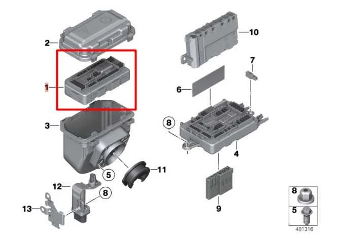 2013-2016 BMW 328i xDrive SULEV 2.0L AWD Front Power Distribution Fuse Relay Box - Image 2 of 4