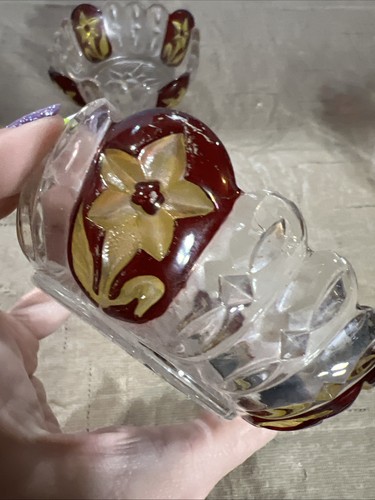 3 anciens bols à sauce vintage en verre Greensburg motif Floride 1893 jonquille rubis - Photo 11/20