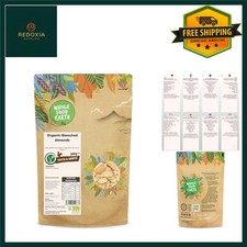 Pure Organic Blanched Almonds Raw  High Fibre Protein 500g