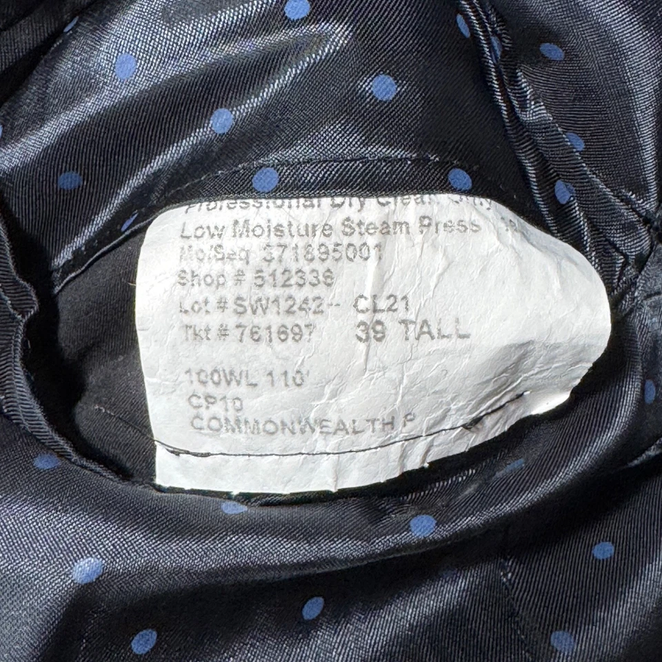 Abrigo Deportivo Commonwealth Proper Blazer Hombre 39L Azul Marino 2 Btn Lana Hecho en EE. UU. Foto 4 de 4