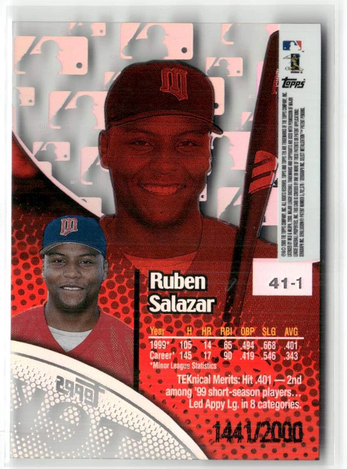 2000 Topps Tek #41-1 Ruben Salazar #/2000 ☘️10M - Image 2 of 2