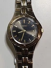Seiko Vintage Two-Tone Dark Grey Dial Date Quartz Watch-7N82-0EN0