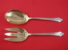 Edgemont by Gorham Sterling Silver Salad Serving Set 2-Piece Gold Washed 9"