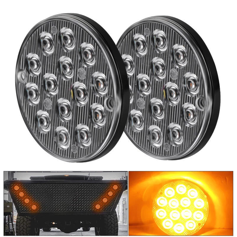 2X 3" 14 LED Luz Trasera Camión Remolque Parada Girar Freno Flash Luces Estroboscópicas Redondas Foto 4 de 4