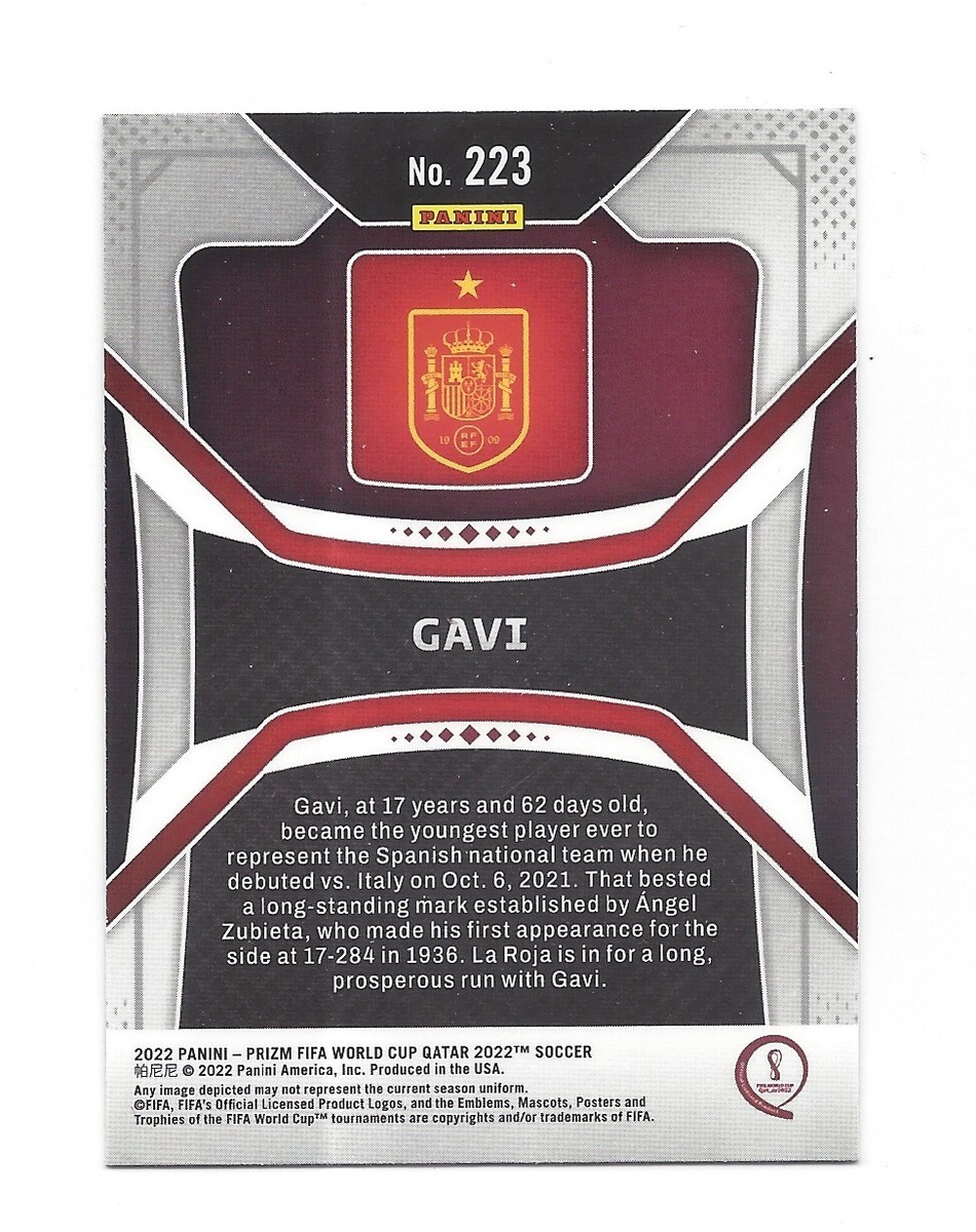 2022 Panini Prizm FIFA World Cup Qatar Gavi #223 Spain Rookie RC