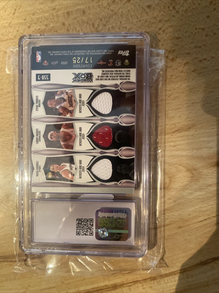 2005-06 Topps Luxury Box Stat Sheet 7 Relics Allen Nowitzki Wade Yao CSG 9 /25 - Image 2 of 4