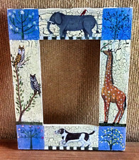 Hand Painted Animal Wooden Picture Photo Frame Safari Nursery Kid Decor