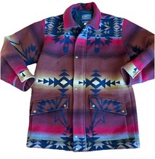 Vtg Pendleton Western Wear Navajo Southwestern Wool Coat jacket M