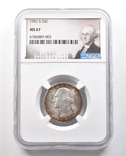 1951-S Washington Quarter MS67 NGC Beautiful Tone *1262