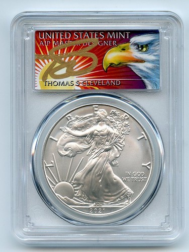 2021 $1 Silver Eagle T1 Last Day Production PCGS MS70 Thomas Cleveland Eagle