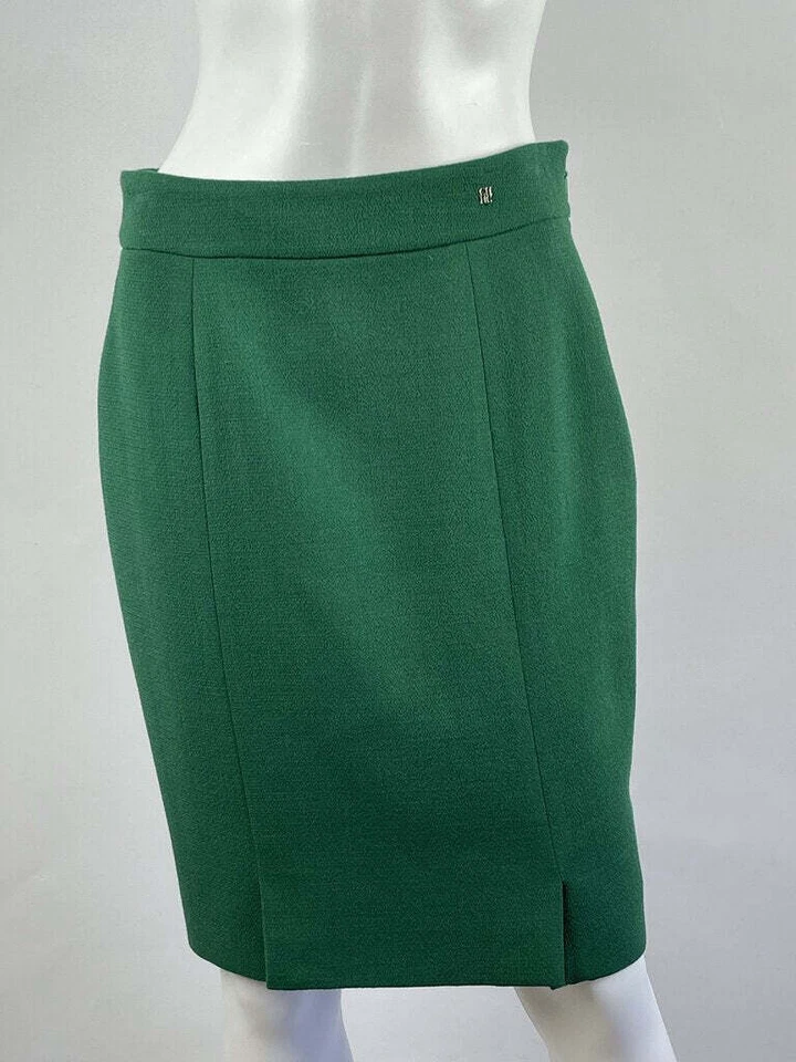 Falda de lana verde bosque Carolina Herrera