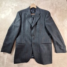 Chaps Sports Blazer Men's 40R Blue Wool Herringbone Ralph Lauren Union Made