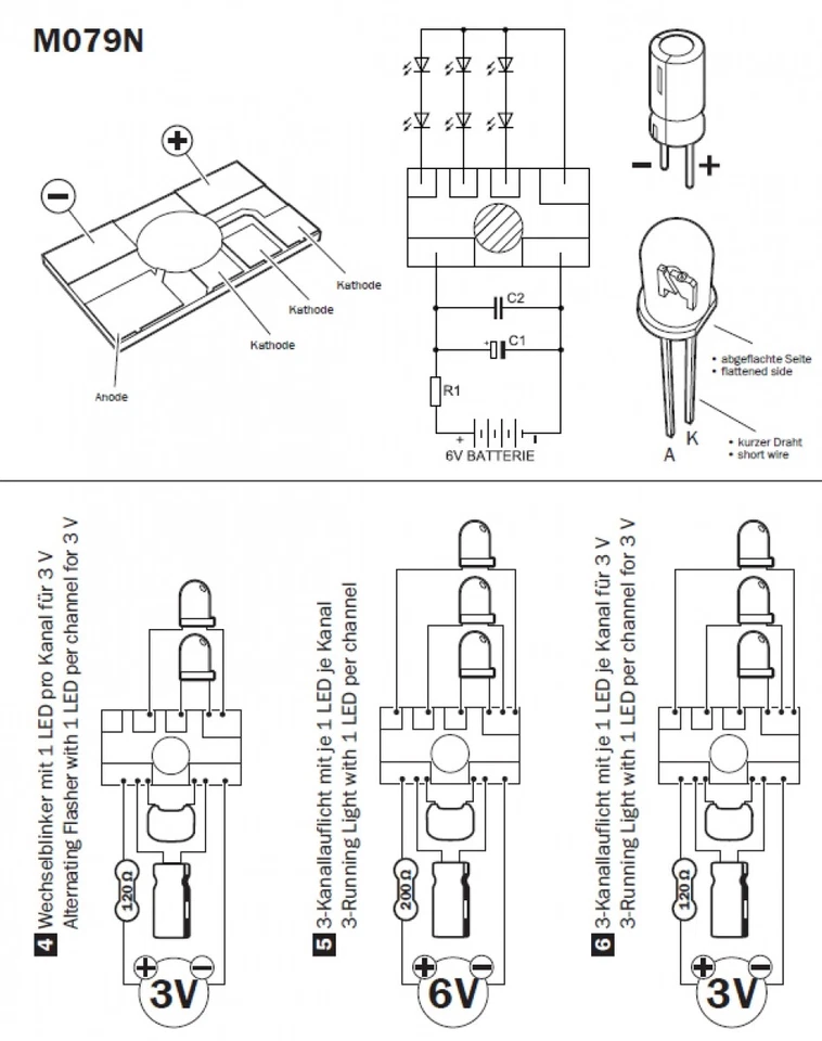LED Elektronisches Blinker / Wechselblinker / Lauflicht Modul 3V - 6V DC M079N - Bild 3 von 3