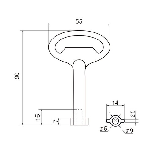 Stainless Steel Enclosure Key, Double-Bit Key, SUS304 - Picture 8 of 8