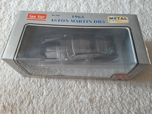1:18 Die Cast NIB 1963 Aston Martin DB5 Car Sun Star Metal Black Collection Ltd - Picture 2 of 10