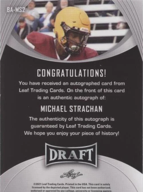 2021 Leaf Draft Mike Strachan #BA-MS2