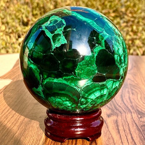 3.89LB Natural Malachite glossy cluster sphere mineral ball sample - 第 1/12 張圖片