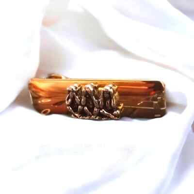 Vintage monkeys gold tie clip~hear no evil ~see no evil ~speak no evil
