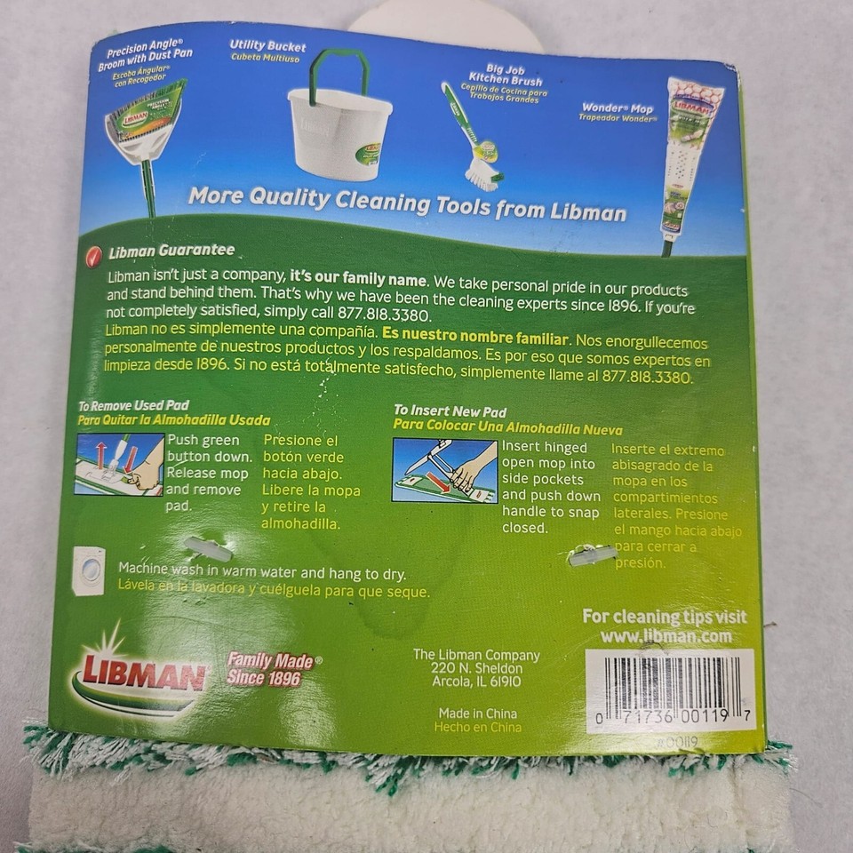 Libman Microfiber Floor Mop Refill Moping Cleaning Hardwood Floor NEW