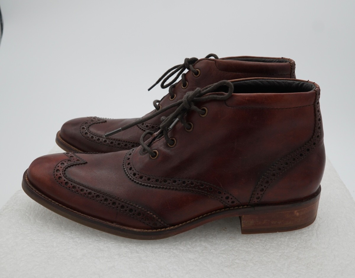 Cole Haan Liam Chukka II Wingtip Leather Ankle Boots Brown  display picture 1