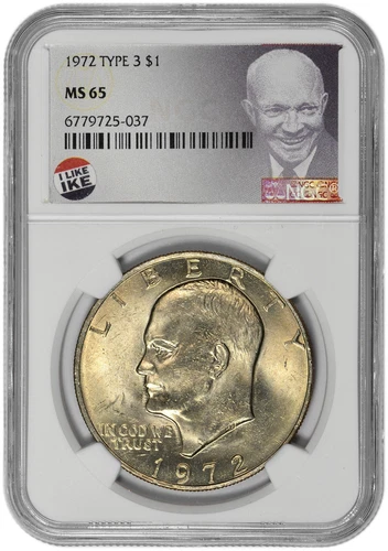 1972 Type 3 $1 Eisenhower Dollar NGC MS 65
