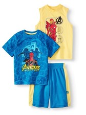 Marvel Avengers 3 PC Short Sleeve Shirt Shorts Outfit Set Boy Size 5/6