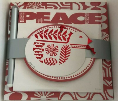 Sealed Hallmark ''Peace'' Memo Pad Set of 3 Note Pads & Pen w/Dove Tag