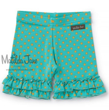 Girls Matilda Jane Camp MJC Teal Polka Dot Big Dipper Shorties Shorts Size 6 NEW