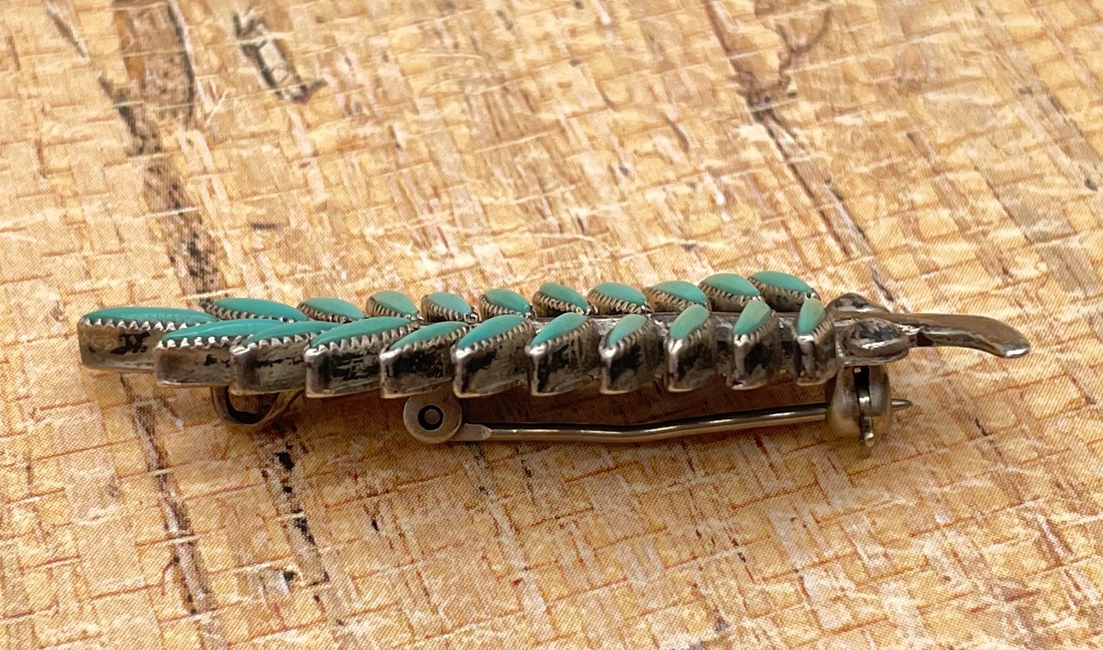 Sterling Silver TURQUOISE Zuni Petit Point PinEvans Bryant Waatsa