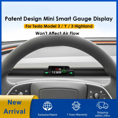 New Air Vent Embedded Mini Instrument Panel for Tesla Model 3 Y Highland Hidden