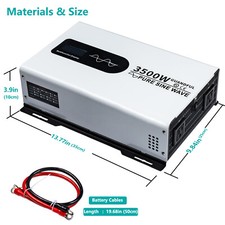 7000W LCD Car Power Inverter DC 12V To AC 110V Pure Sine Wave Solar Converter