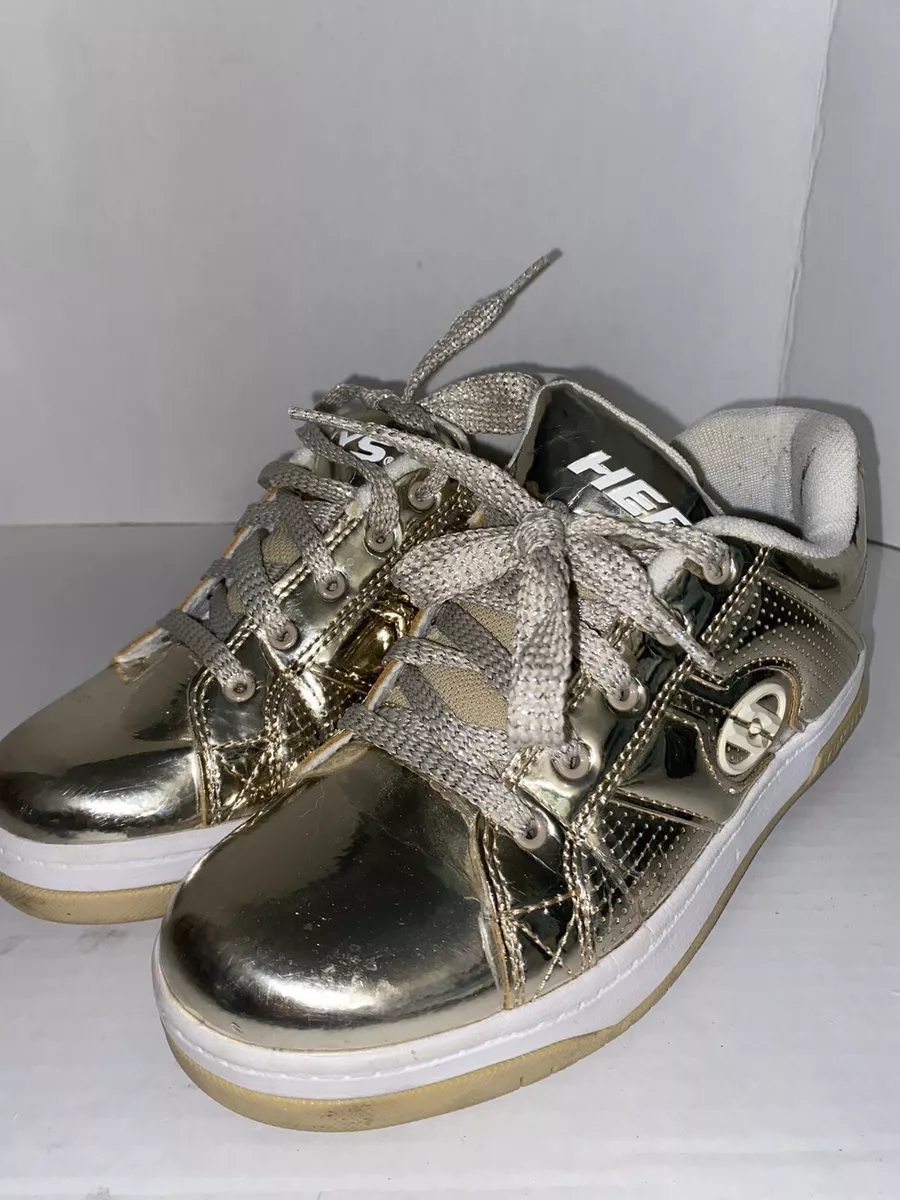 Heelys Skate Sneaker Metallic Gold Youth Sz 5 Excellent