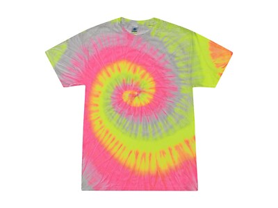 Multi-Color Silver Rainbow Tie Dye T-Shirts Kids & Adult 100% Cotton Colortone