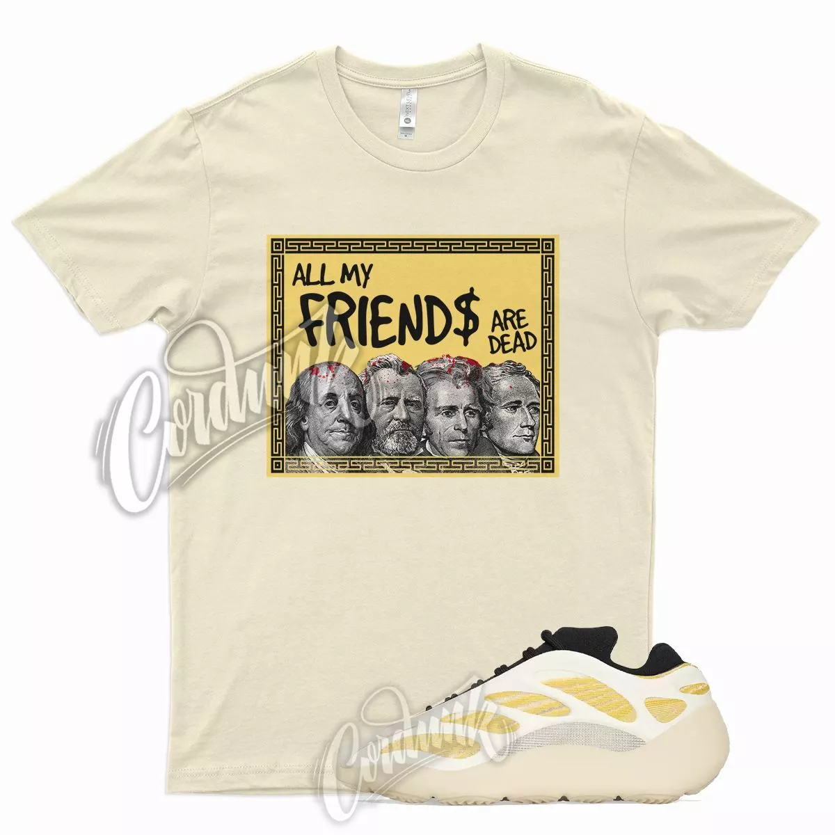 FRIENDS T Shirt for YZ 700 V3 Mono Safflower Yellow Butter Natural