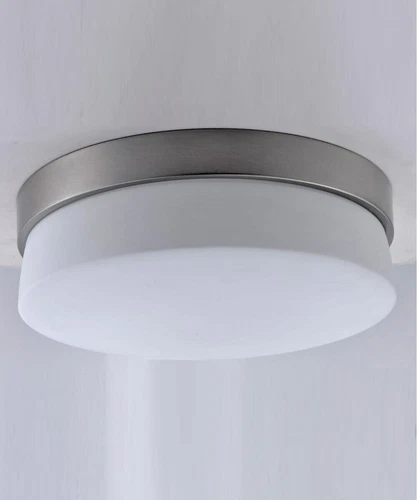 Flux 11"W 1-Light LED Flush Mount Light Fixture Satin Silver Finish - Picture 3 of 8
