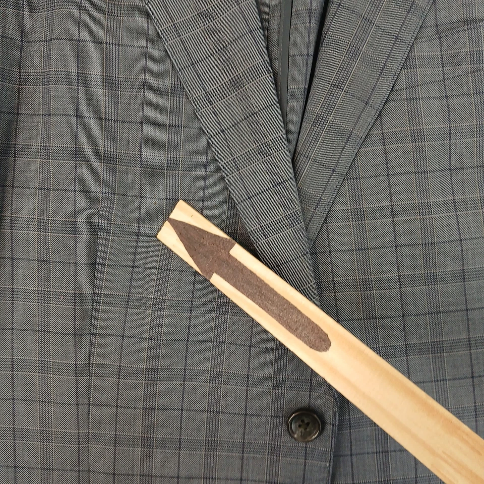 Bonobos Tollegno 1900 40R Mens Sport Coat Blazer Plaid 19x29 Stretch Slim FLAWS - Image 3 of 4