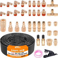 100 Ft 14 Dot Air Line With 34 Pcs Brass Dot Air Line Fittings Kit 30.5 Meter