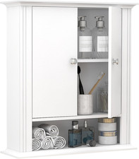 White Bathroom Wall Cabinet, over the Toilet Storage Cabinet, Bathroom Cabinet W