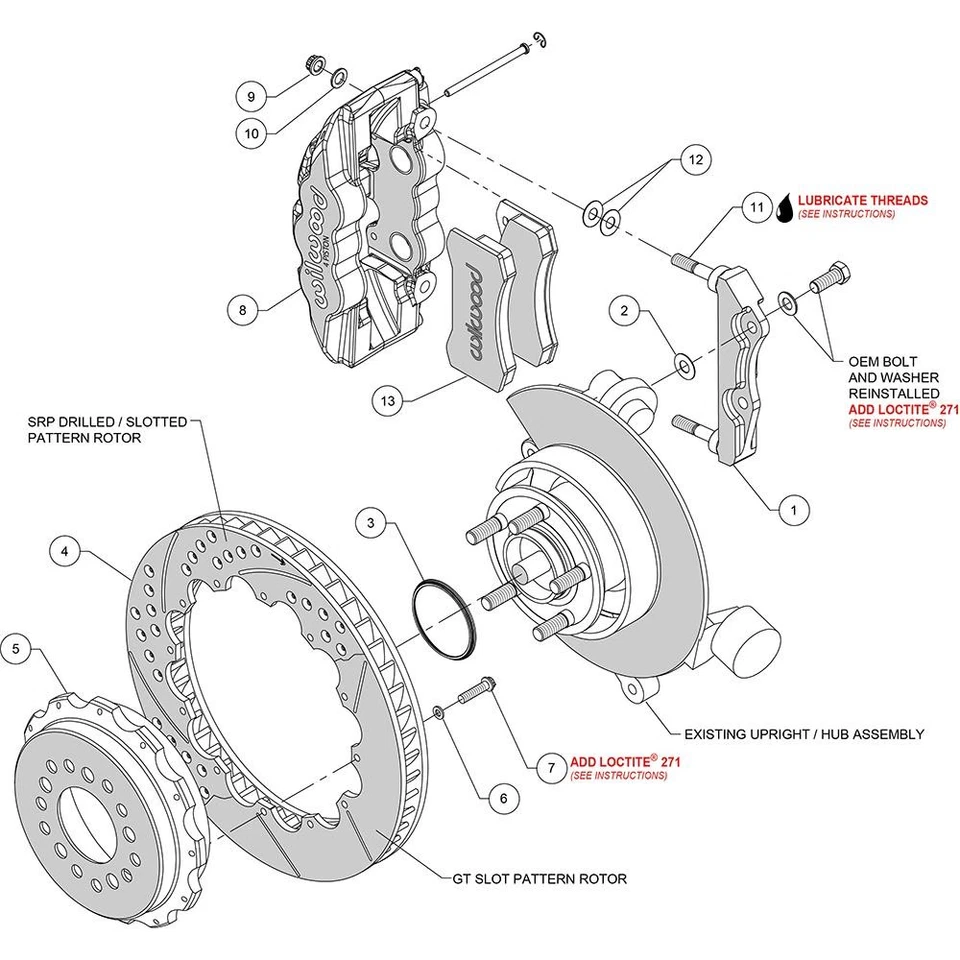 Wilwood 140-11765-D AERO4 14.25 Inch Rear Disc Brake Kit, 05-Up Fits Mopar Foto 3 de 4