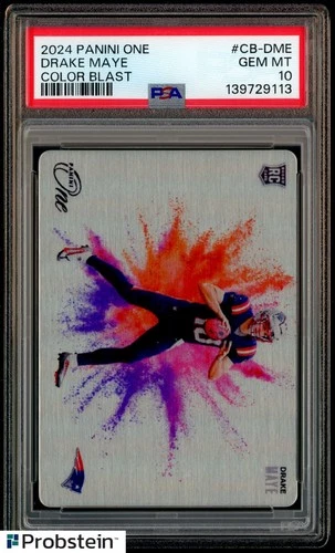 2024 Panini One Color Blast #CB-DME Drake Maye Patriots RC Rookie SSP PSA 10