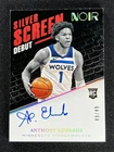 49/49 ≈1/1 ! 2020-21 Panini Noir Anthony Edwards Silver Screen Debut RC Auto