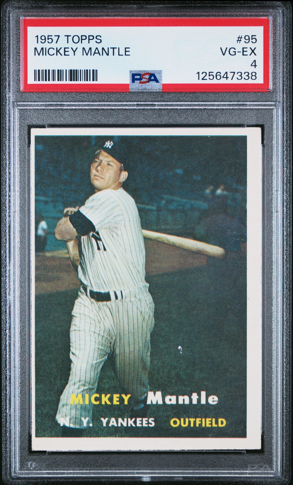 1957 TOPPS #95 MICKEY MANTLE PSA 4