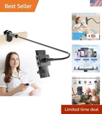 Gooseneck Tablet Holder with Page Turner Remote - Hands-Free Reading in Bed